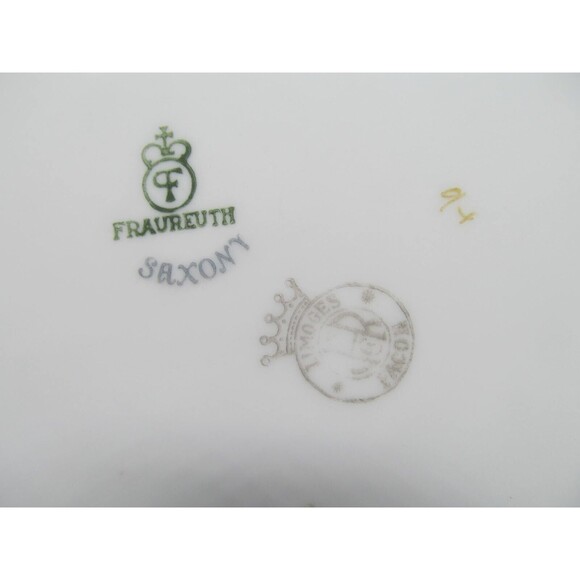 JHR Facon Limoges France Set Of Four 9 3/4" Floral Plates Hand Painted Germany - Picture 5 of 9